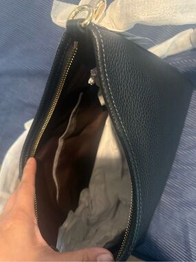 Coach Black Pebbled Leather Shoulder Bag with Gold Hardware